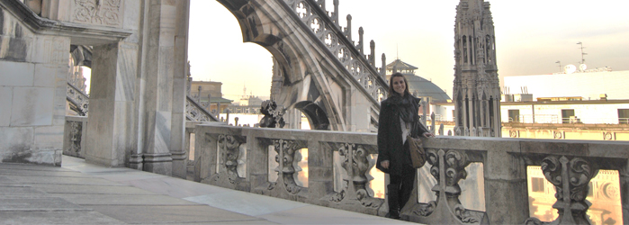 Study Abroad Posing over Bridge